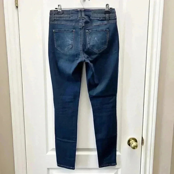 One 5 One Skinny Jeans Mid Rise Dark Blue Denim Size 4 - Picture 6 of 16